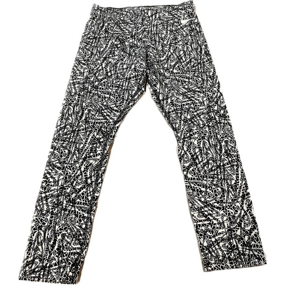 Nike women’s black white patterned cotton leggings Small - Picture 1 of 3